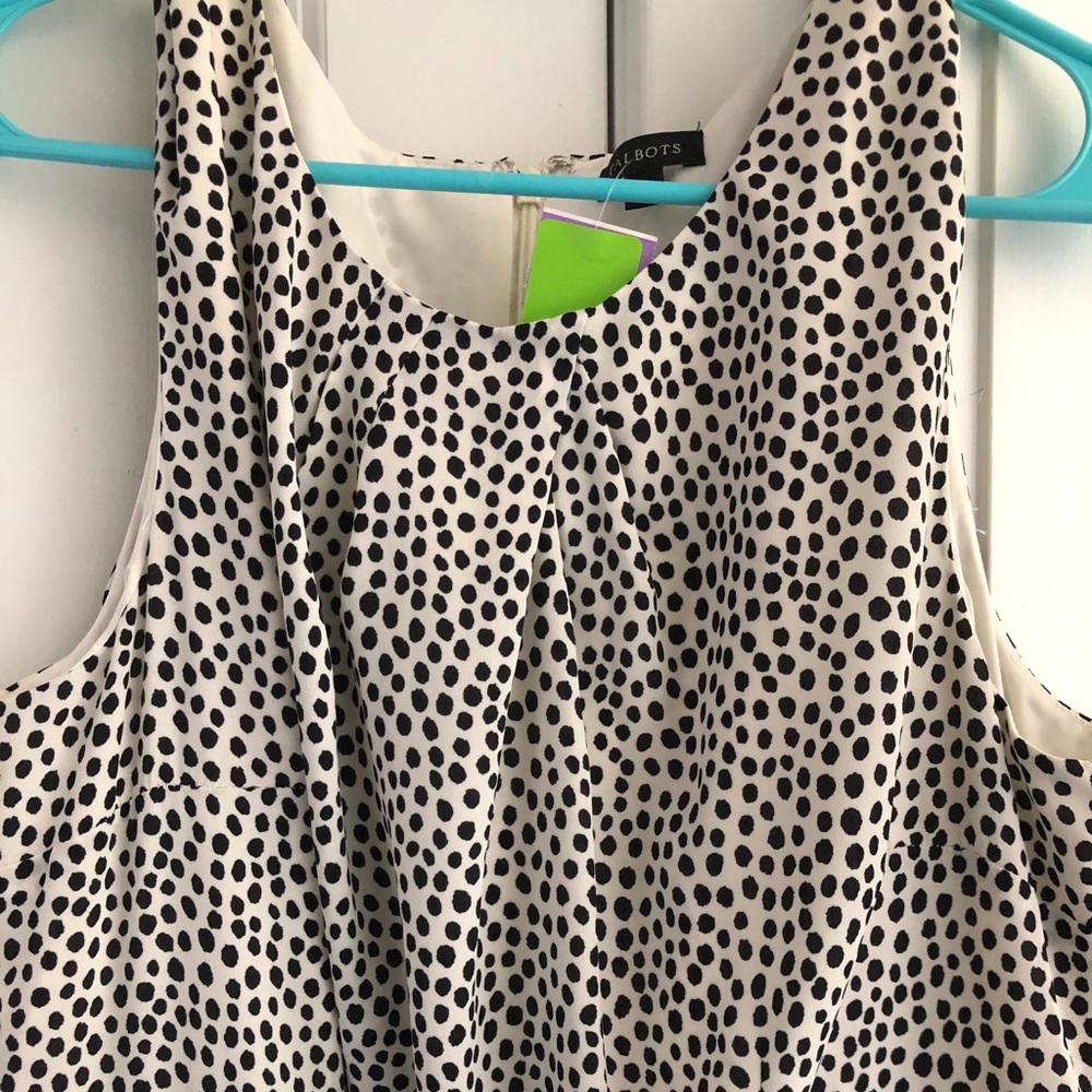 Talbots women’s sleeveless black and white dress